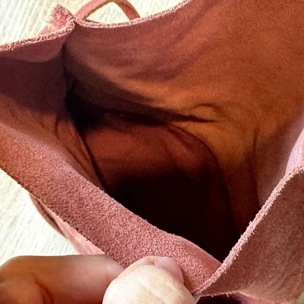 Urban Outfitters Suede Crossbody Bag Foldover Boho Y2K Dusty Rose Small Festival